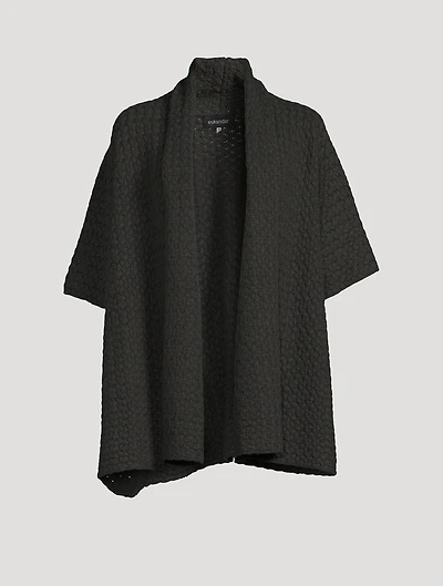 Short-Sleeve Cashmere Cardigan