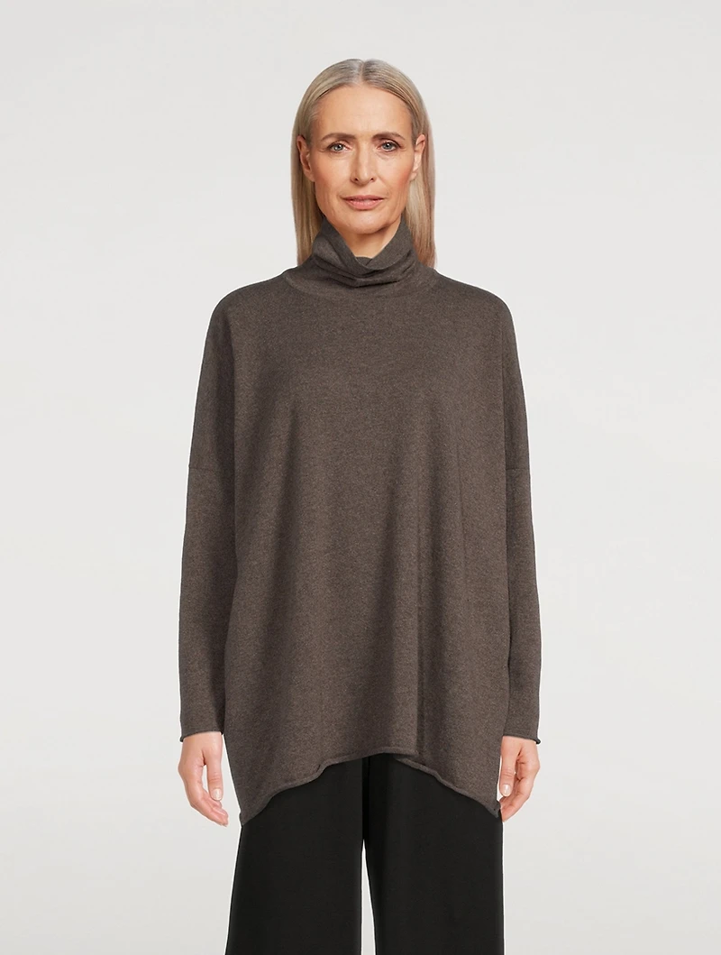 Scrunch-Neck Cashmere Sweater