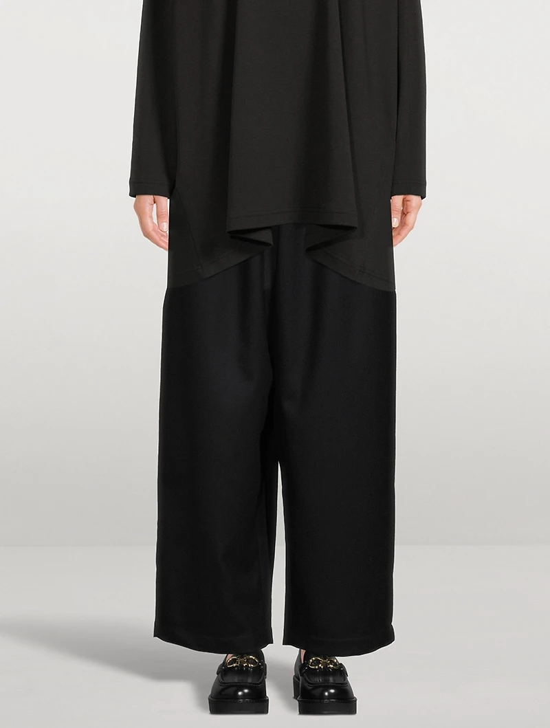Japanese Wide-Leg Wool Trousers