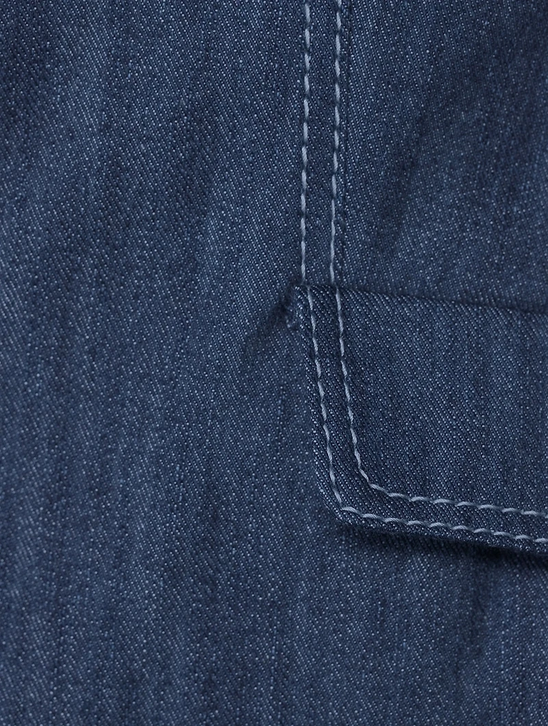 Washed Stretch-Denim Blazer