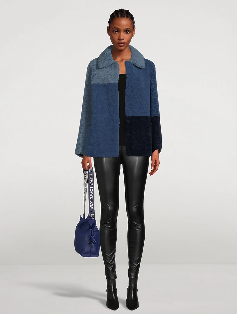 Reversible Patchwork Shearling Coat