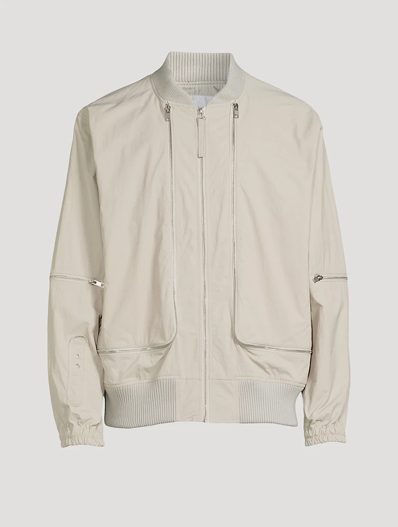 Zip Mesh Bomber Jacket