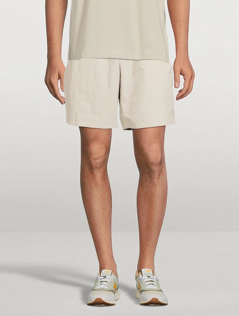 Nylon Shorts With Logo Band