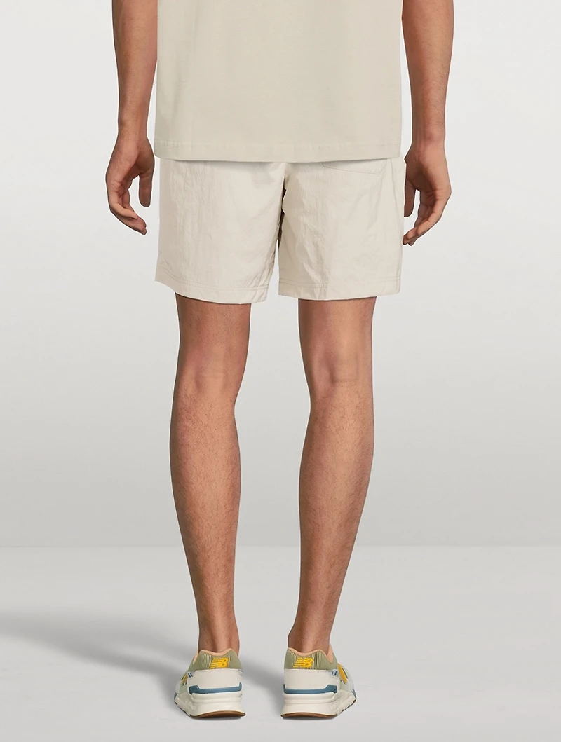 Nylon Shorts With Logo Band