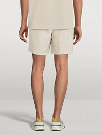 Nylon Shorts With Logo Band