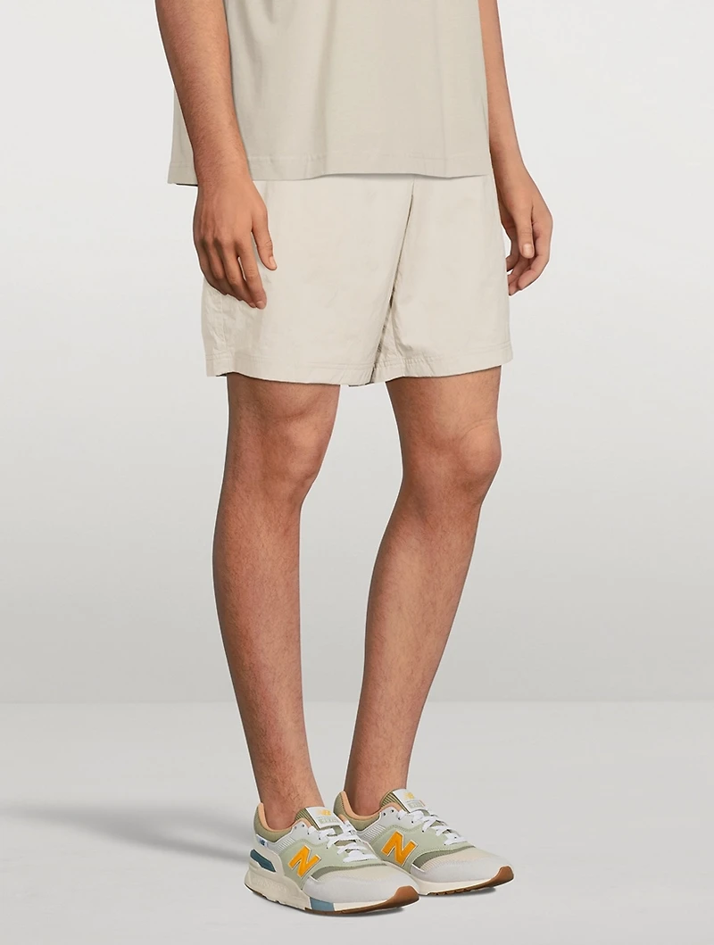 Nylon Shorts With Logo Band