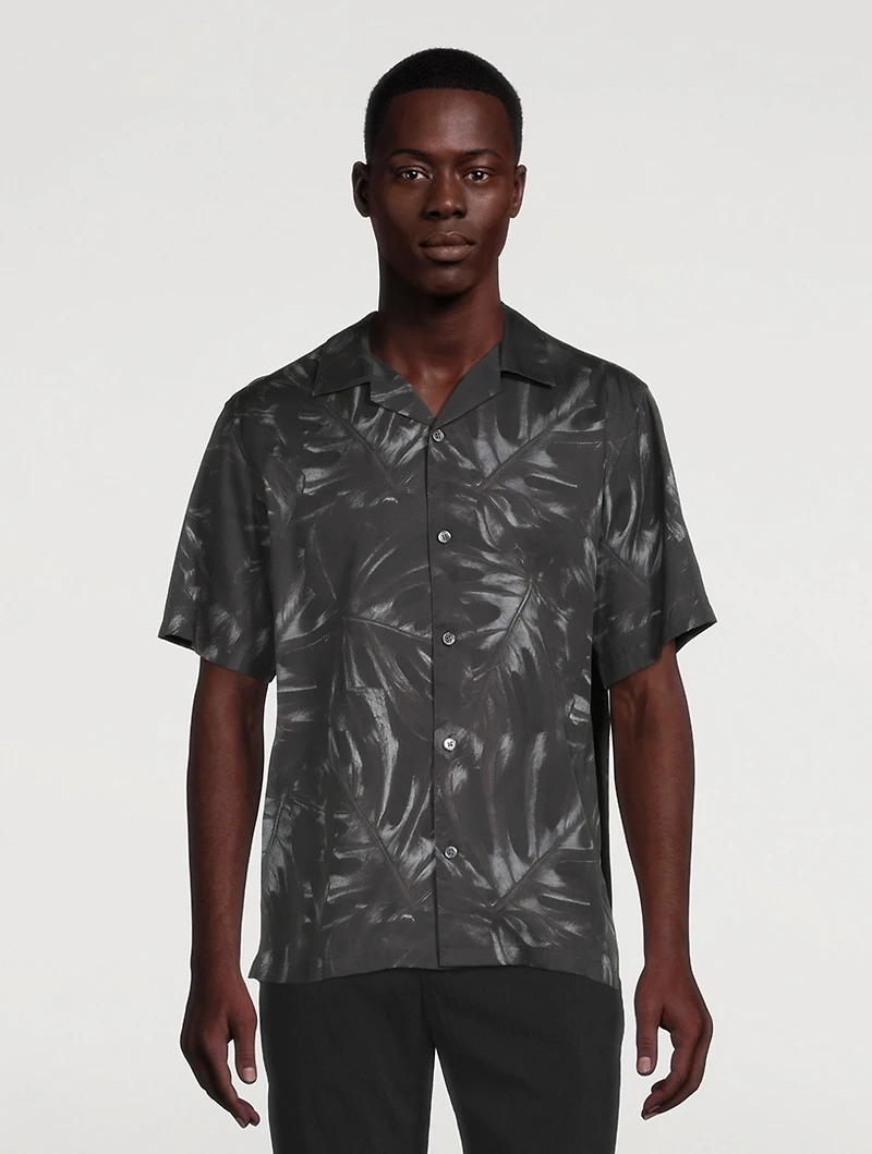 Noll Short-Sleeve Shirt Palm Print