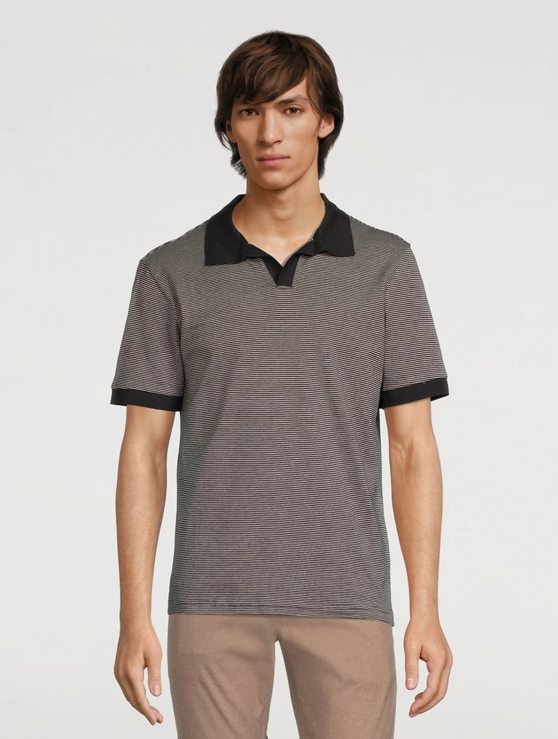 Striped Pullover Polo Shirt