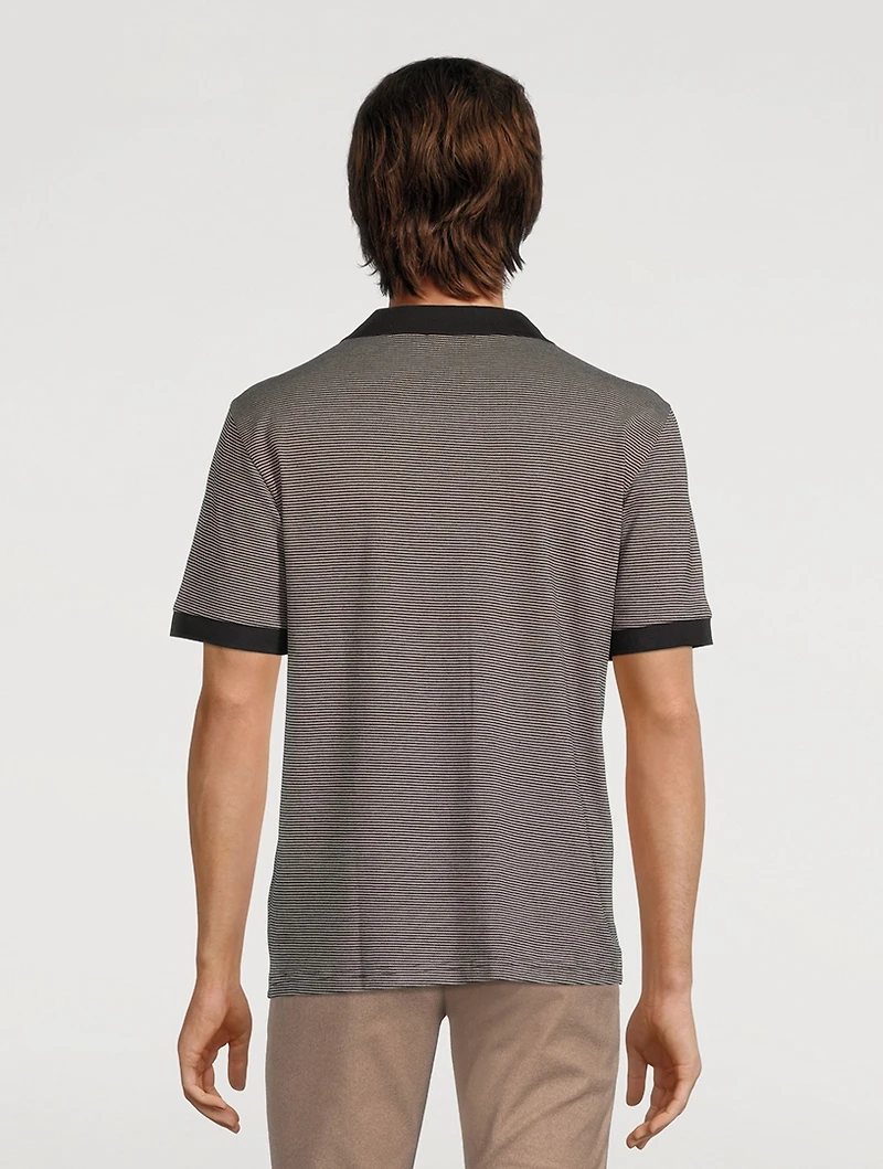Striped Pullover Polo Shirt