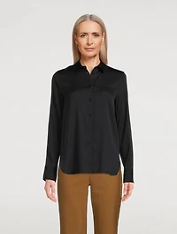 Slim Fitted Stretch-Silk Shirt