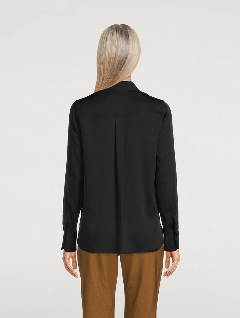 Slim Fitted Stretch-Silk Shirt
