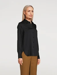 Slim Fitted Stretch-Silk Shirt