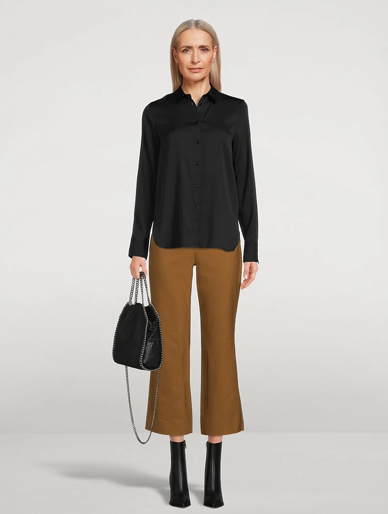 Slim Fitted Stretch-Silk Shirt