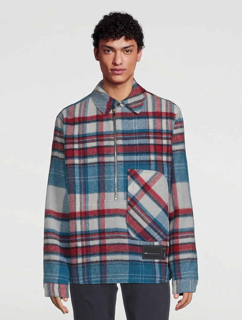 Wool Anorak Shirt Check Print