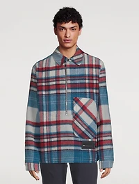 Wool Anorak Shirt Check Print
