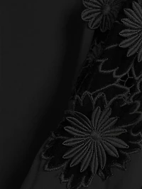 Velvet Guipure Sleeve Georgette Blouse