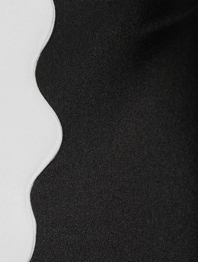 Scalloped Halter One-Piece Swimsuit