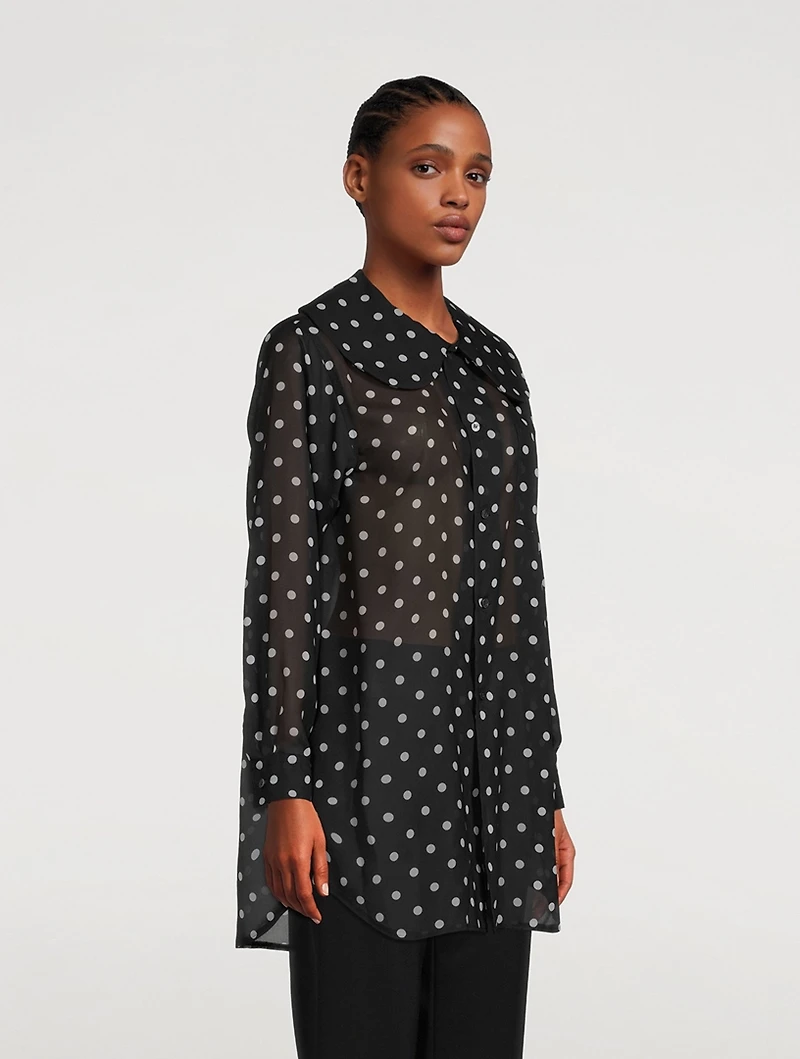 Polka Dot Chiffon Blouse