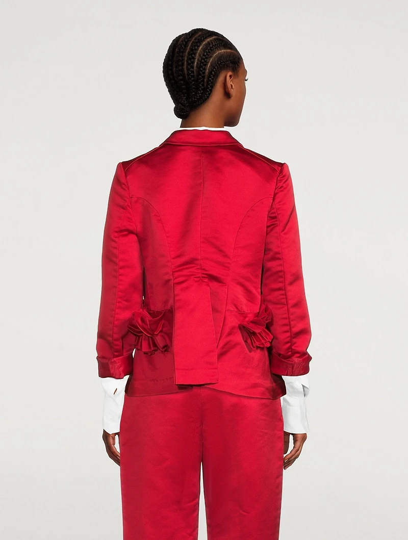 Ruched Satin Blazer
