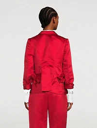 Ruched Satin Blazer
