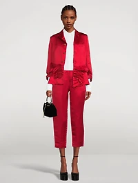 Ruched Satin Blazer