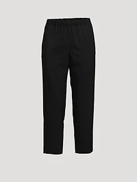 Wool Gabardine Straight-Leg Trousers