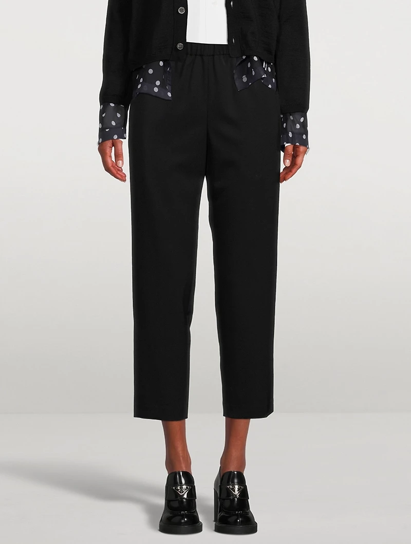 Wool Gabardine Straight-Leg Trousers