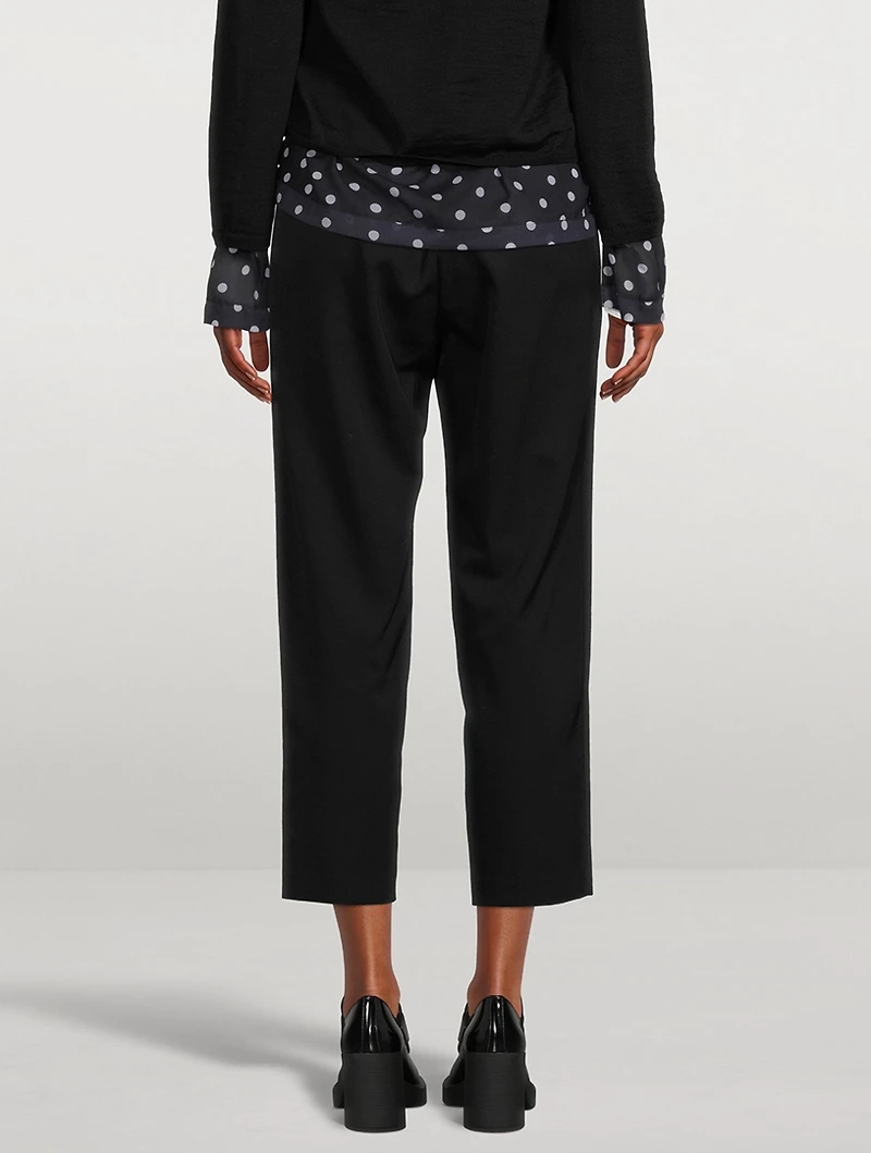 Wool Gabardine Straight-Leg Trousers