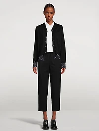 Wool Gabardine Straight-Leg Trousers