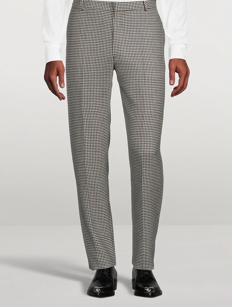 Wool And Mohair Houndstooth Pants