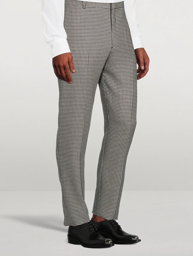 Wool And Mohair Houndstooth Pants