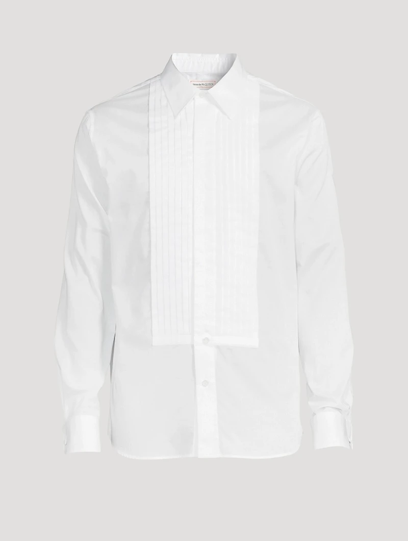 Cotton Voile Pleated Bib Shirt