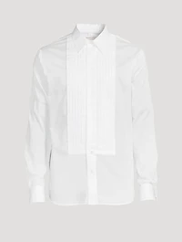 Cotton Voile Pleated Bib Shirt