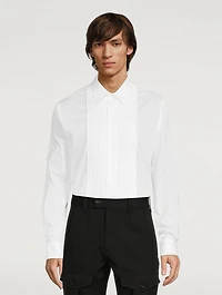 Cotton Voile Pleated Bib Shirt