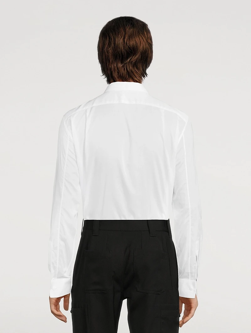 Cotton Voile Pleated Bib Shirt