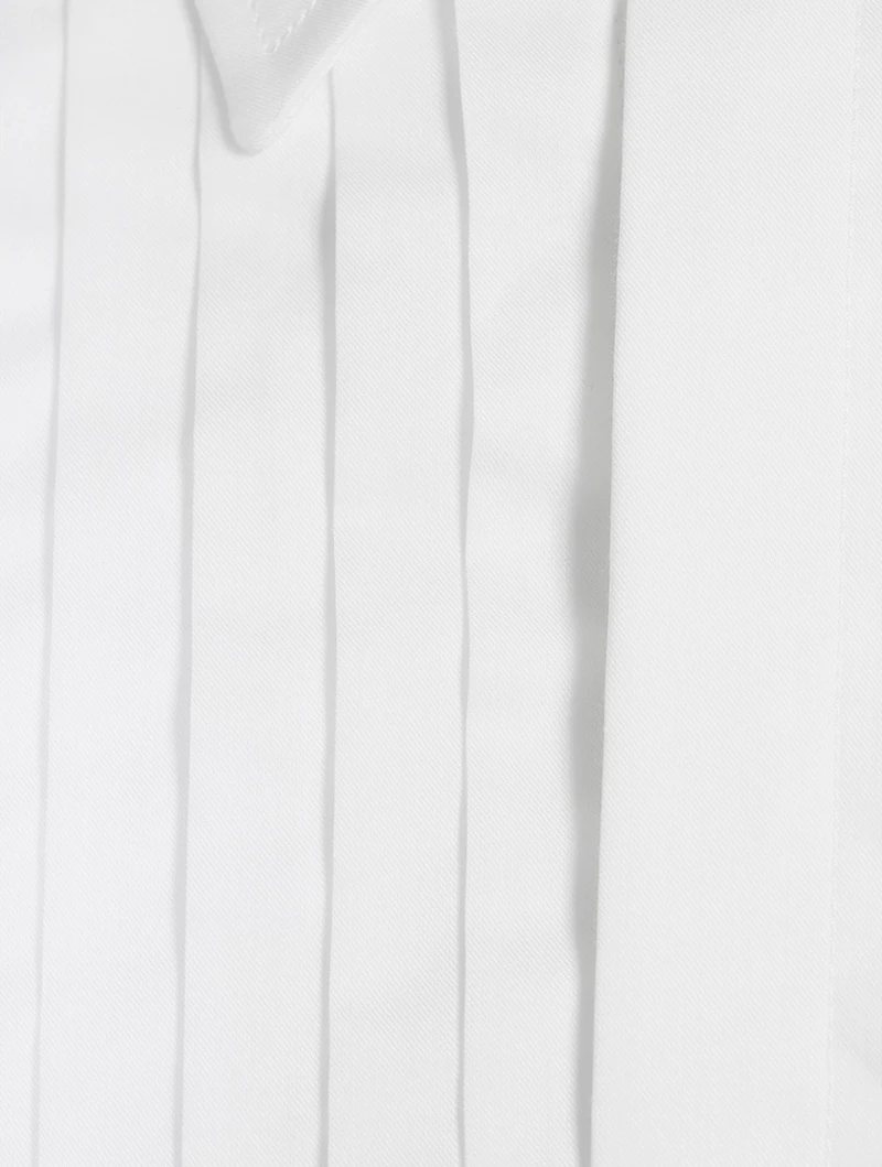 Cotton Voile Pleated Bib Shirt