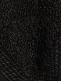 Wool-Blend Sleeveless Top With Sheer Lace