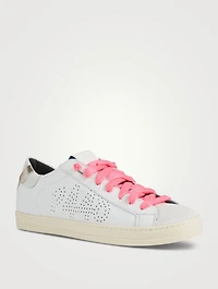 John Metallic Leather And Suede Sneakers