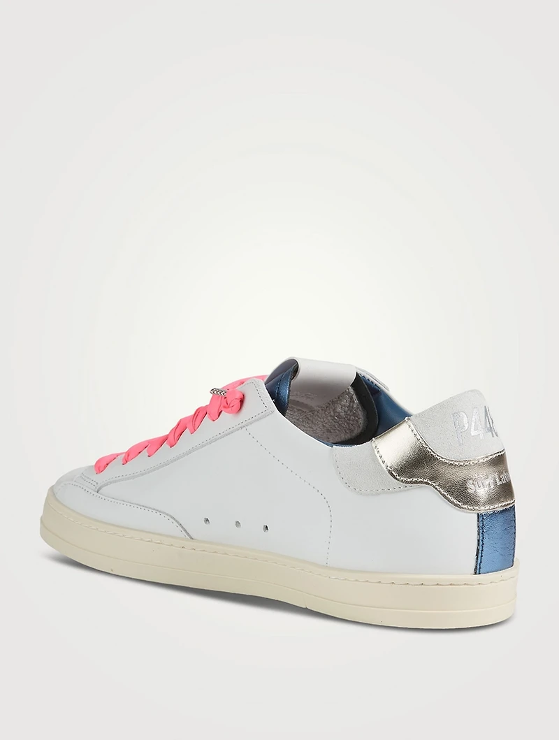 John Metallic Leather And Suede Sneakers