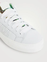 Thea Perforated Leather Platform Sneakers