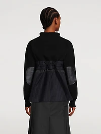 Wool Knit Sweater Chalk Stripe Print