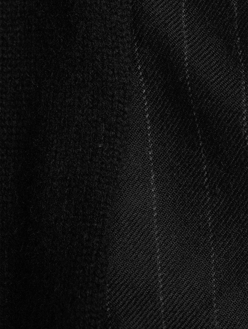 Wool Knit Sweater With Chalk Stripe Panel