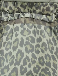 Wool Knit Midi Dress Leopard Print