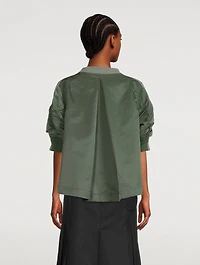 Nylon Twill Mix Knit Sweater
