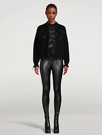Wool Knit Lace-Up Cardigan