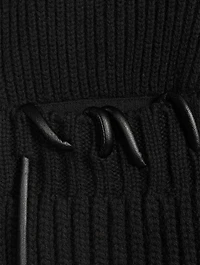Wool Knit Lace-Up Cardigan