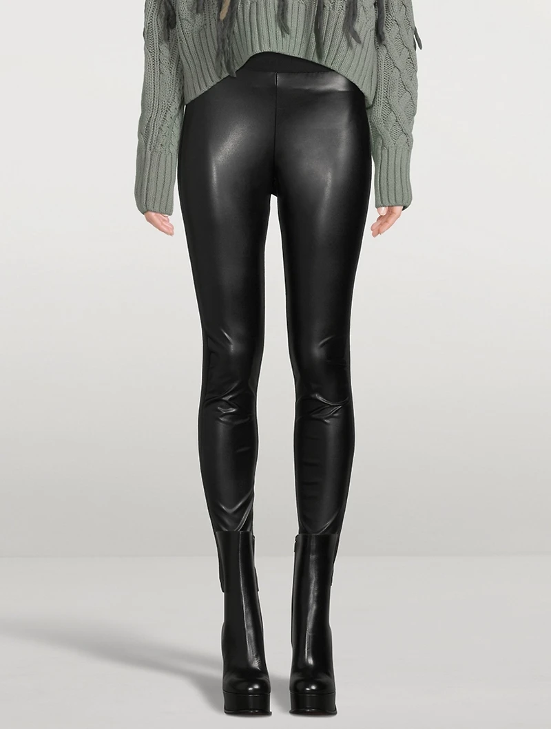 Faux Leather x Cotton Leggings