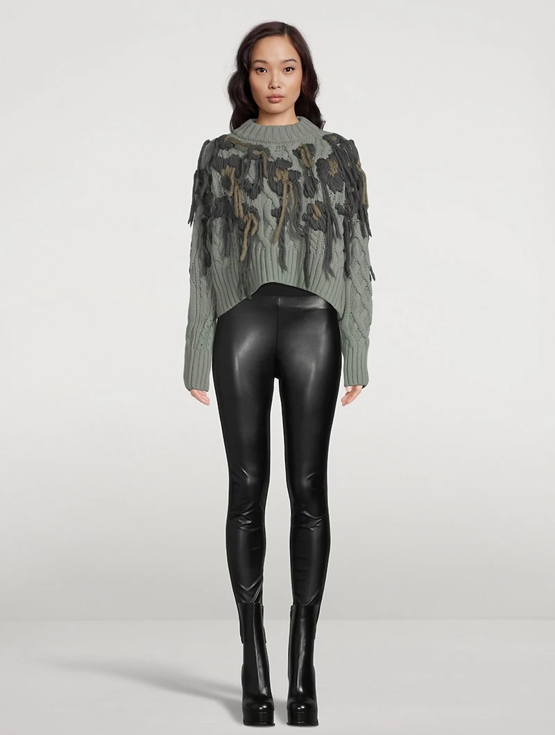 Faux Leather x Cotton Leggings