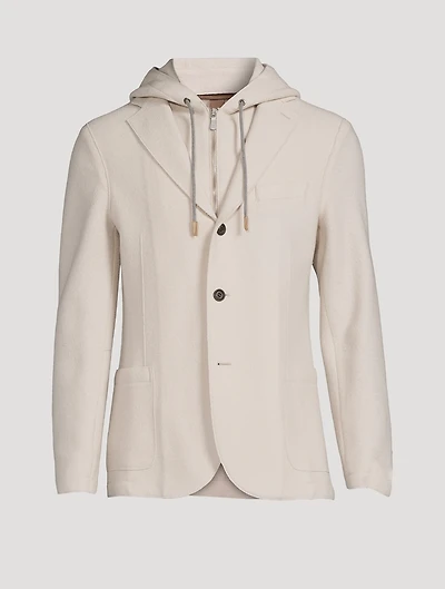 Wool Zip Jacket With Hood