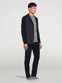 Wool Blazer With Knit Sleeves